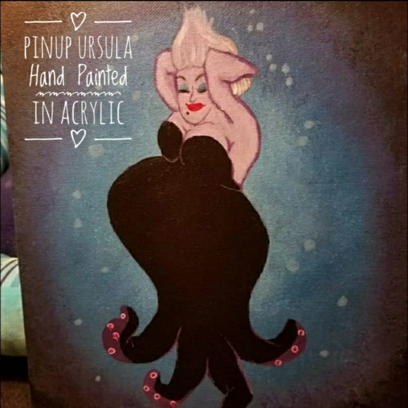 BBW Pinup Ursula Hand Painted Original 9x12 - Picture 1 of 2
